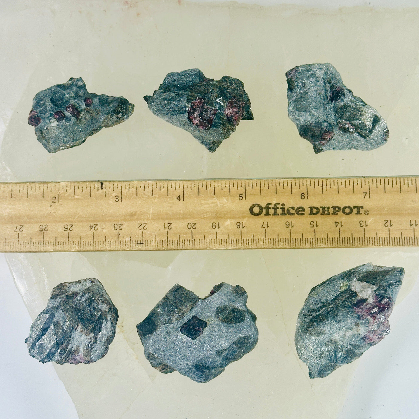  Garnet on Hematite Matrix - Natural Crystal - You Choose all variants with ruler for size reference