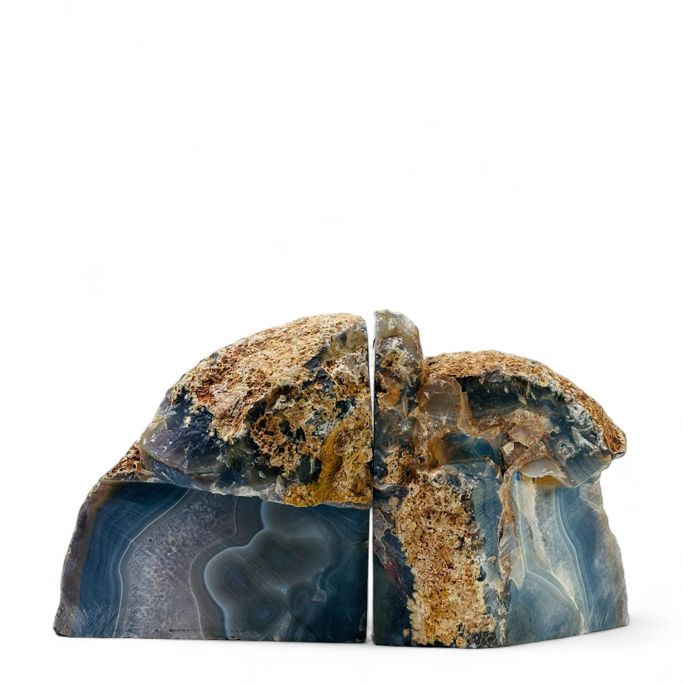 Large Blue Dyed Agate Bookend back view.