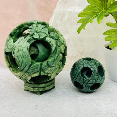 arved Jade Puzzle Ball - Good Luck Charm - You Select Size