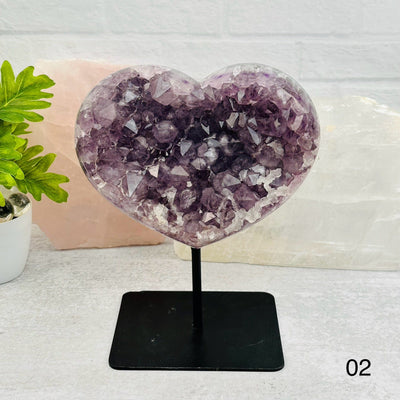 Amethyst Crystal Heart on Stand option 02