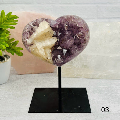 Amethyst Crystal Heart on Stand option 03