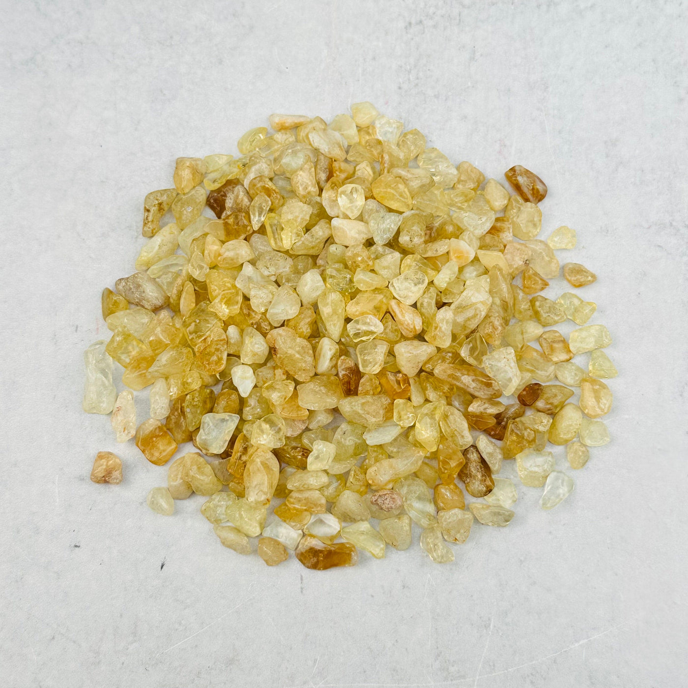 one bag of citrine chips displayed