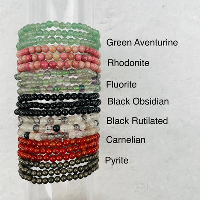 4mm Gemstone Bracelets - You Select the Gemstone -