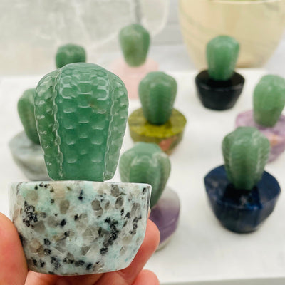 close up of the details on this crystal cactus 