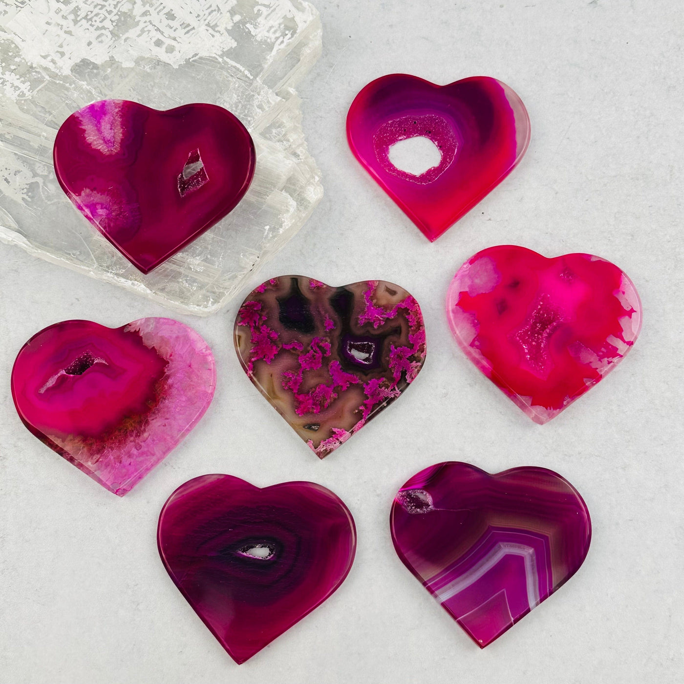 multiple hearts displayed to show the differences in the patterns 