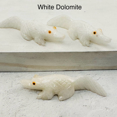 Dolomite Carved Crystal Alligator - You Select the Color - available in white