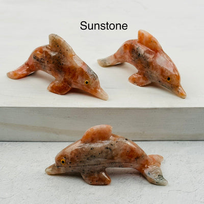 Carved Crystal Dolphin available in sunstone