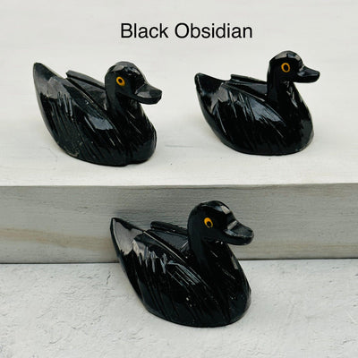 Carved Crystal Duck available in black obsidian 