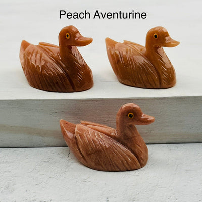Carved Crystal Duck available in peach aventurine