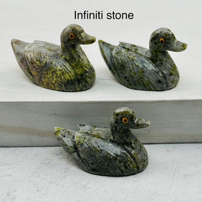 Carved Crystal Duck available in infiniti stone