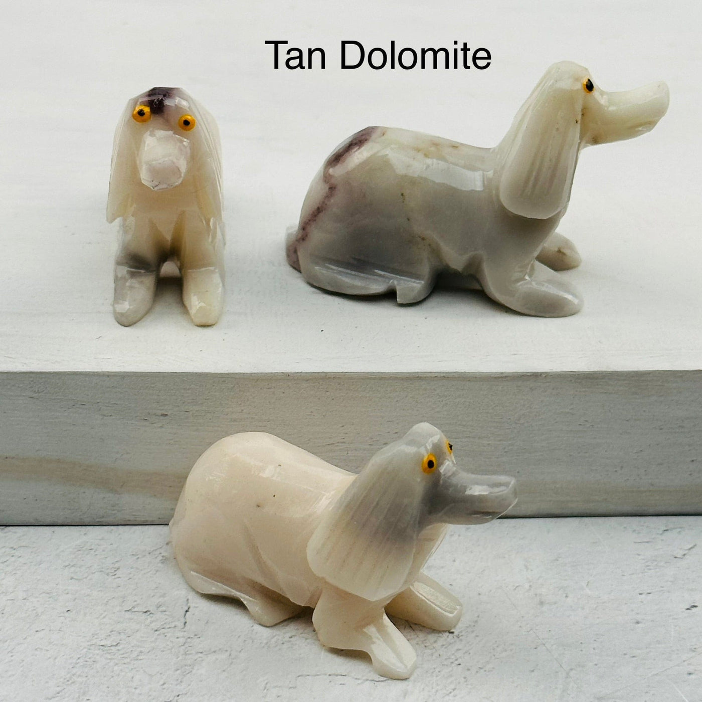 Carved Crystal Dolphin available in tan dolomite