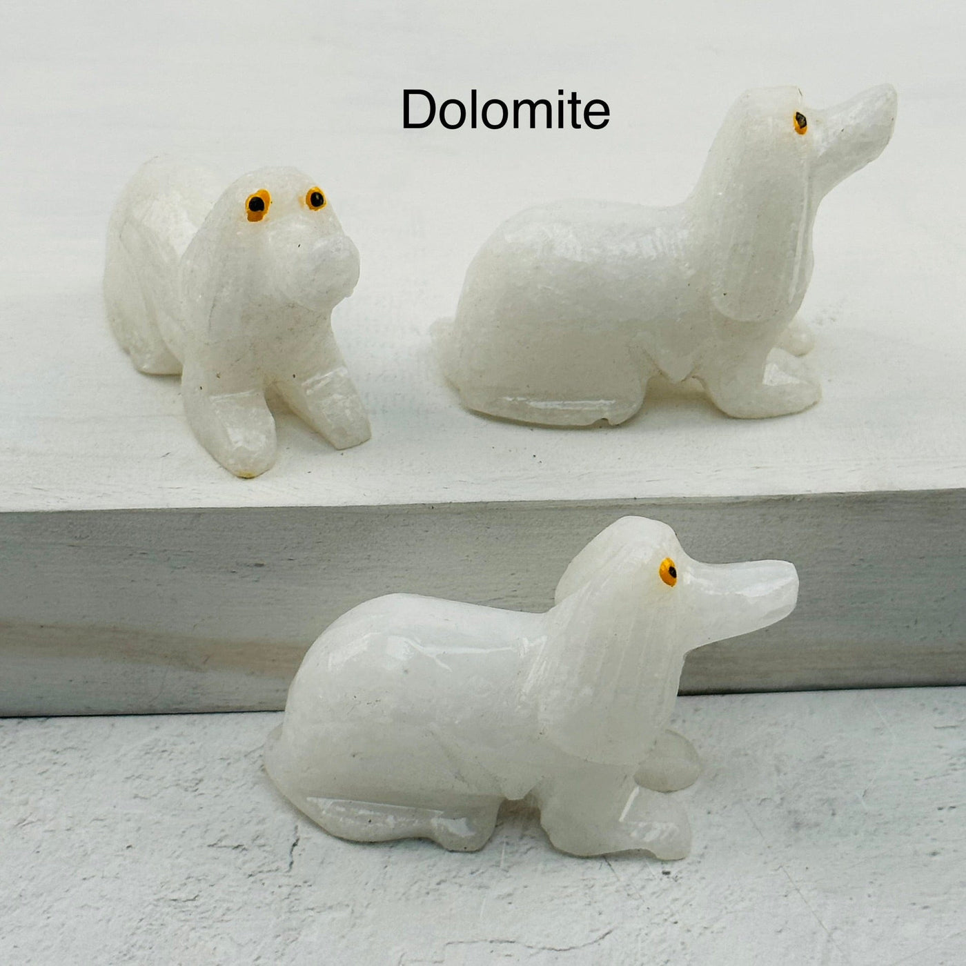 Carved Crystal Dog available in dolomite
