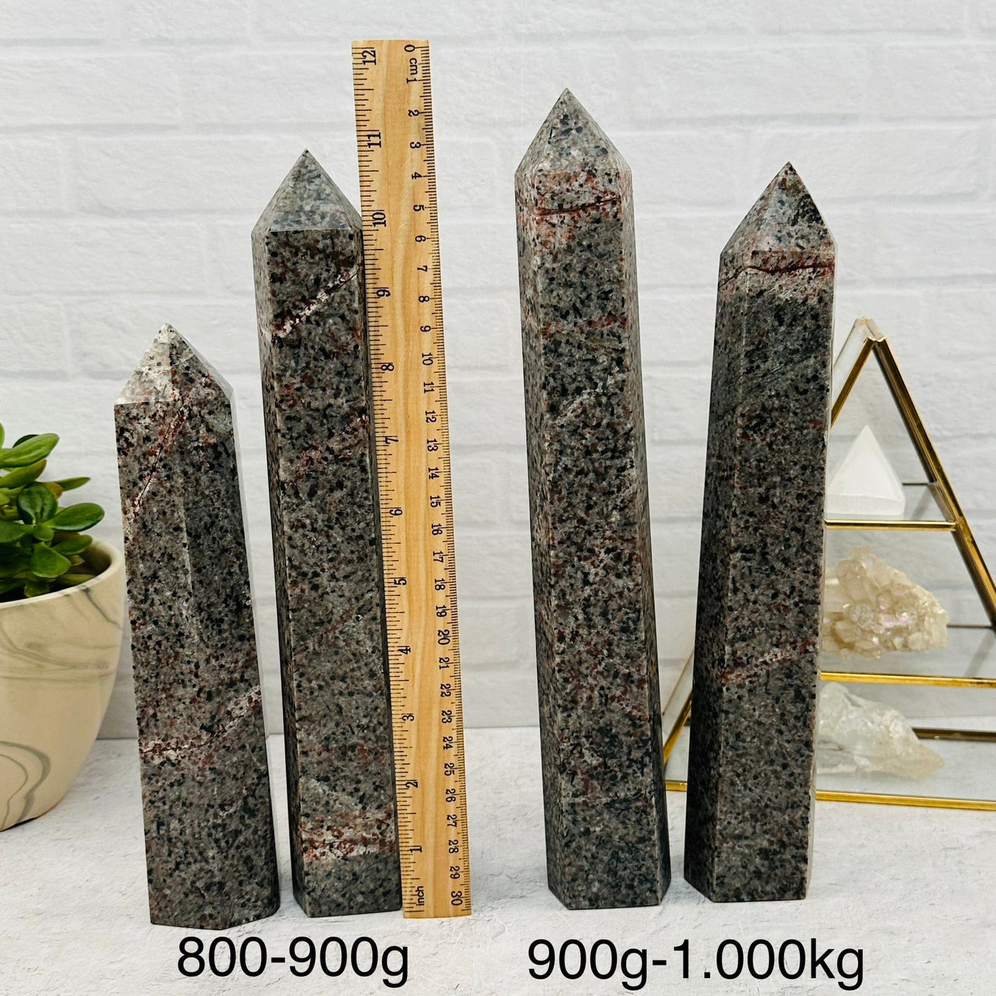 Yooperlite Polished Point - By Weight - next to a ruler for size reference 