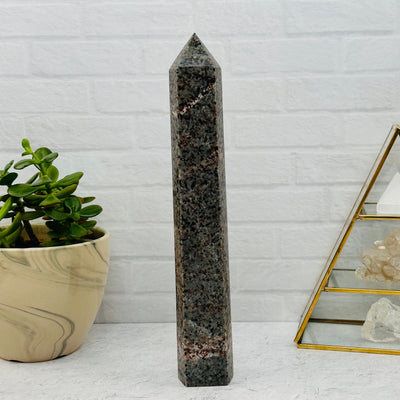 Yooperlite Polished Point displayed as home decor 