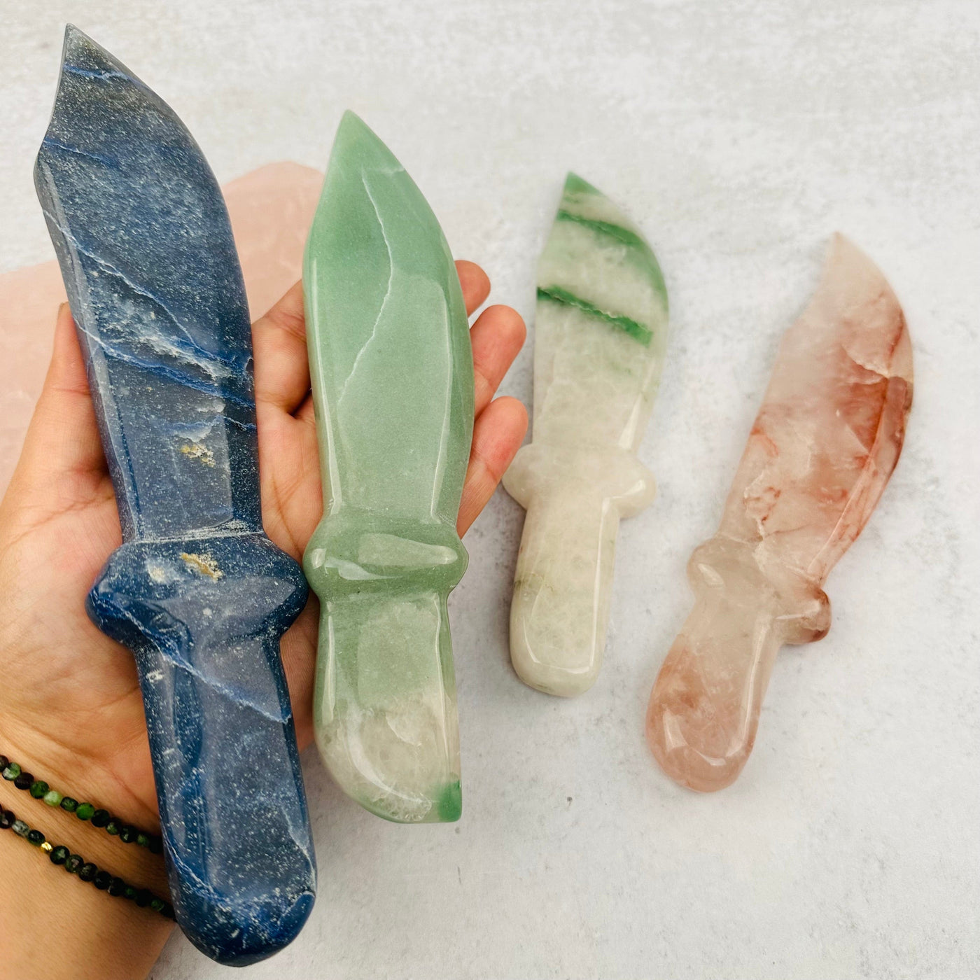 Crystal Gemstone Knife - Extra Large in hand for size reference 