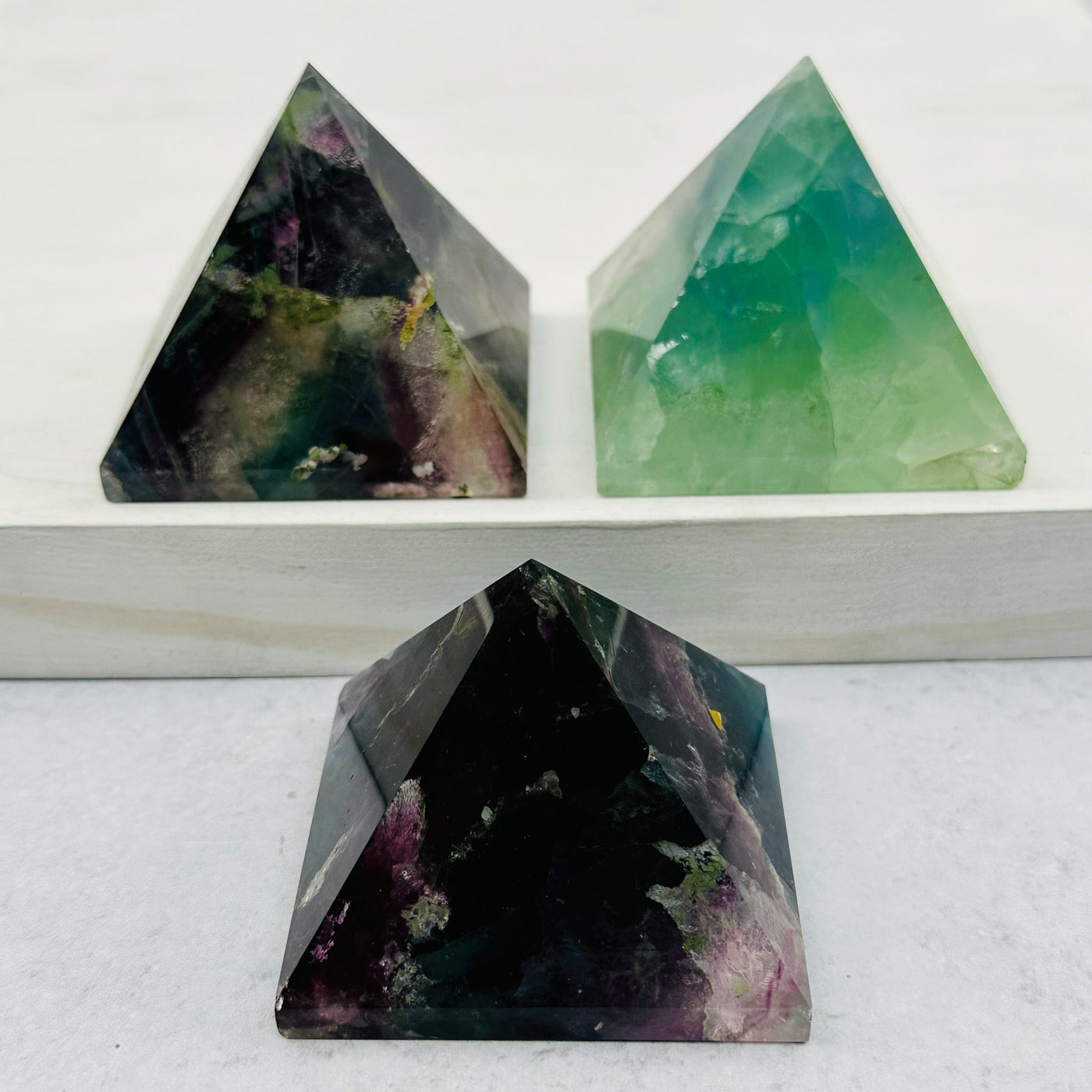 multiple pyramids displayed to show the differences in the color shades