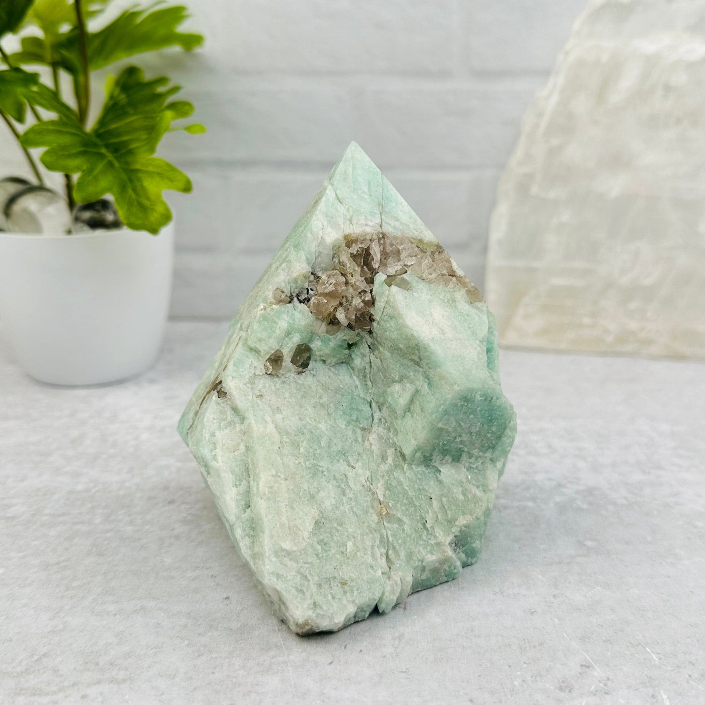 Amazonite Semi Polished Points displayed as home decor
