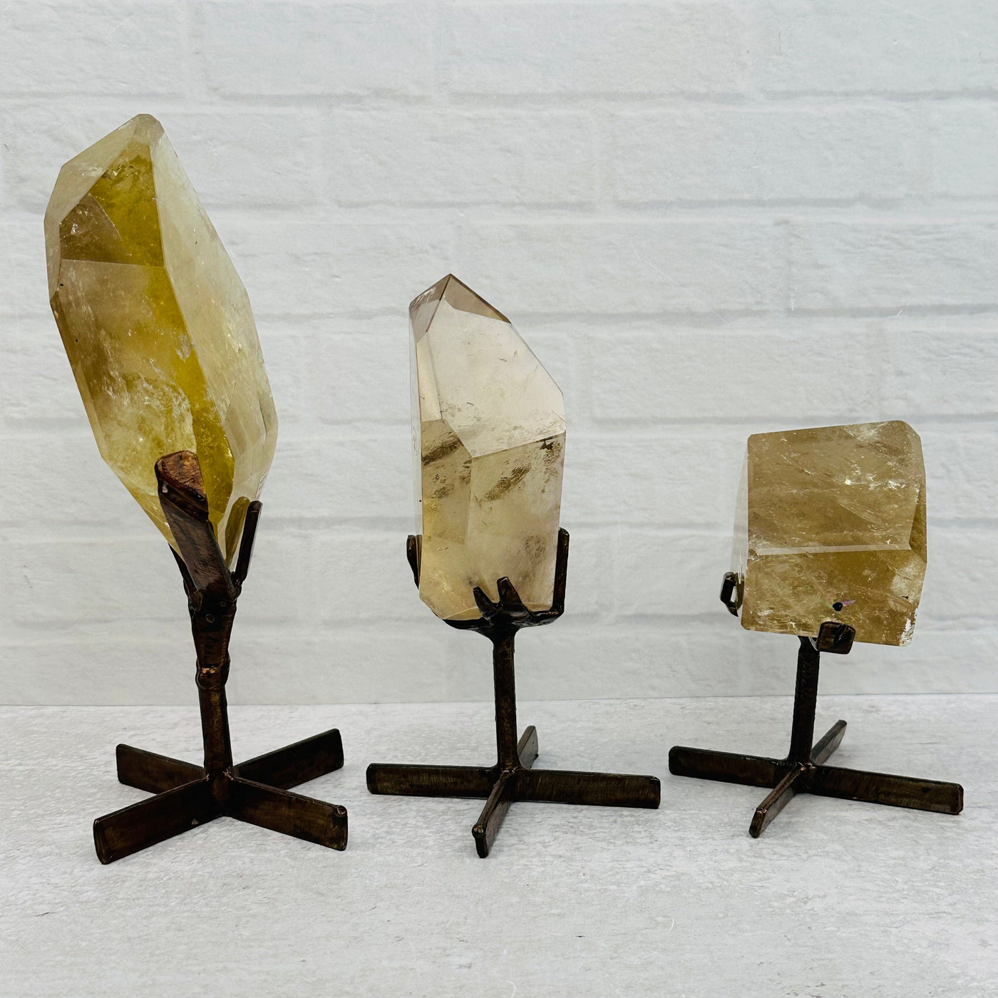 Natural Citrine Crystal on Metal Stand - You Choose - Collectors Piece