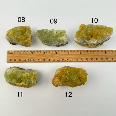 AAA Green Fluorite Crystal Cluster Rare Find! - High Quality - You Choose - next to a ruler for size reference