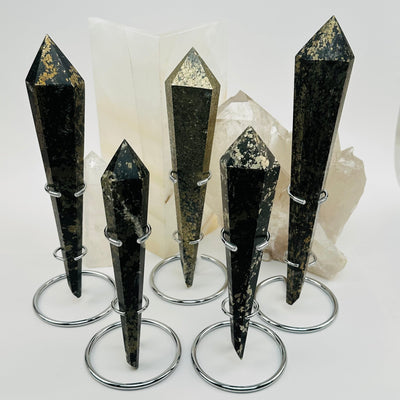 crystal wands available in pyrite 