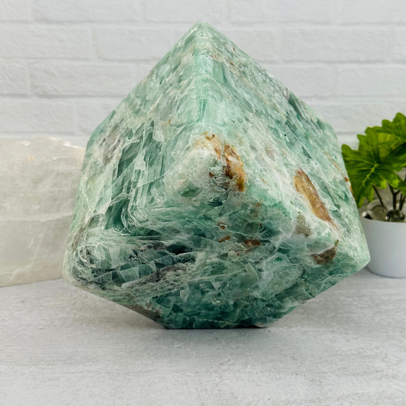 fluorite cube displayed as home decor 