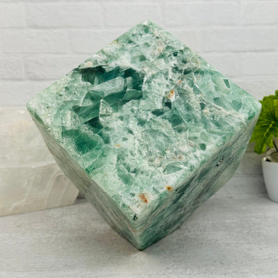 Green Fluorite Cube Crystal - Over 27 pounds!  displayed as home decor