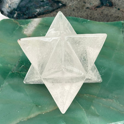 crystal quartz Merkabah star displayed as home decor 