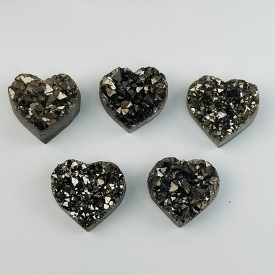 multiple hearts displayed to show the differences in the sizes and color shades 
