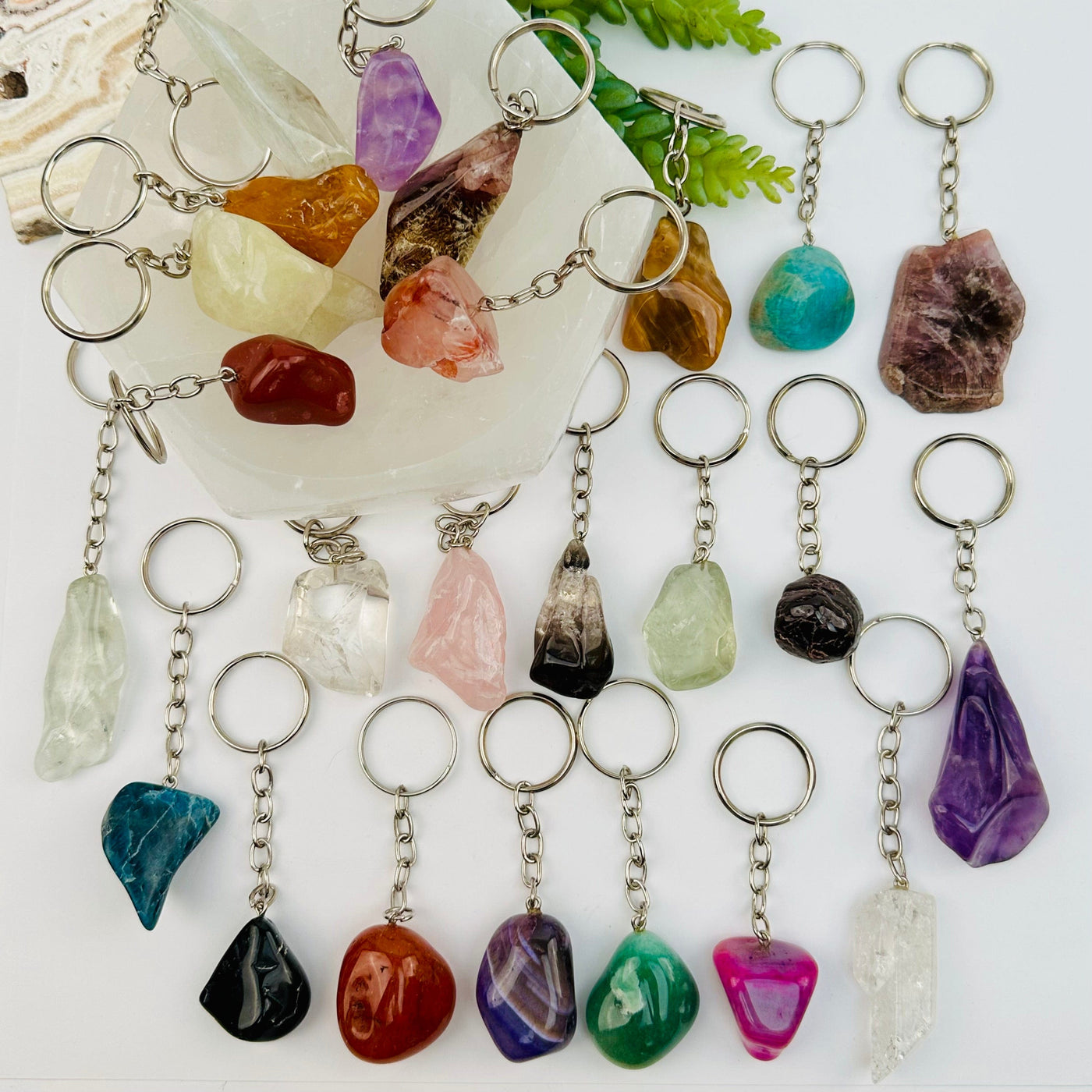 Tumbled Crystal Keychains Crystals Stones Minerals
