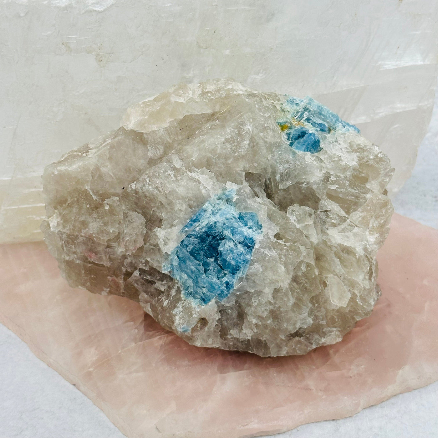 Rough Aquamarine on Matrix displayed as home decor