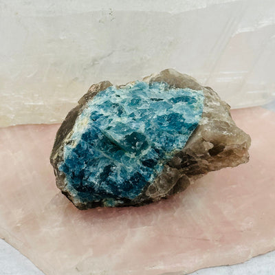 Rough Aquamarine on Matrix displayed as home decor