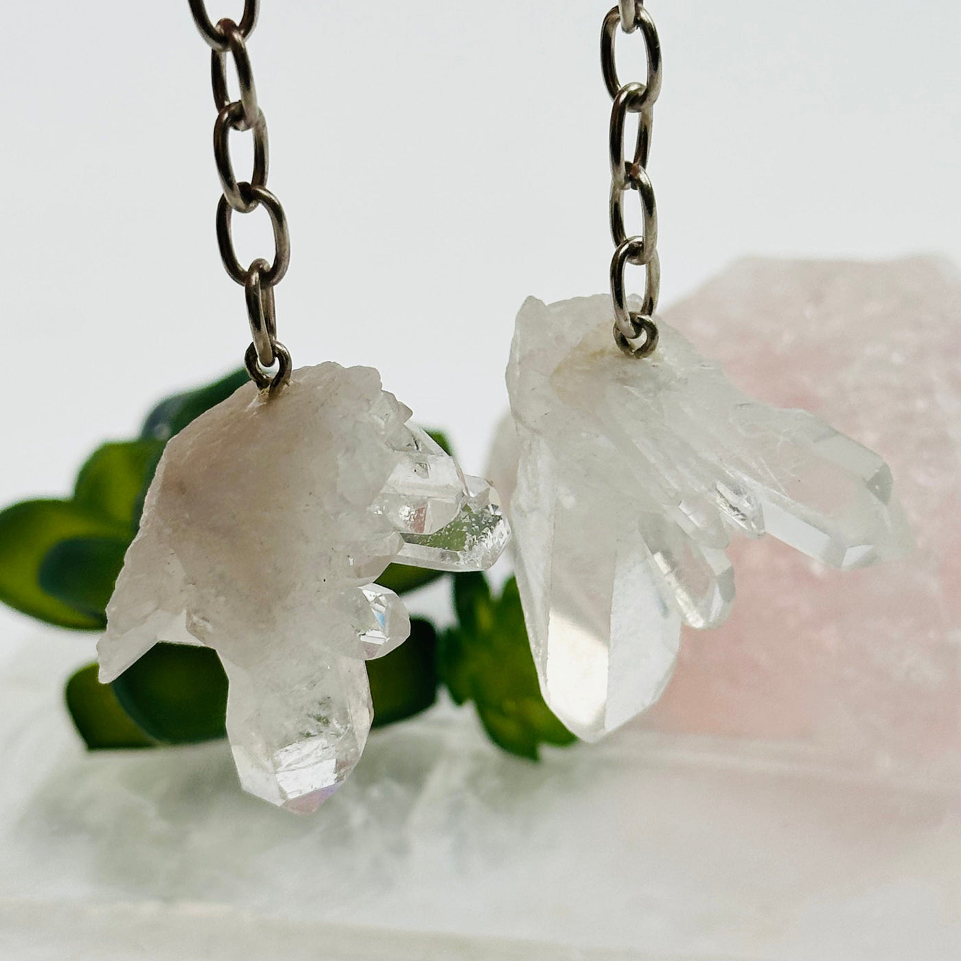 close up of the details on these crystal key chains 