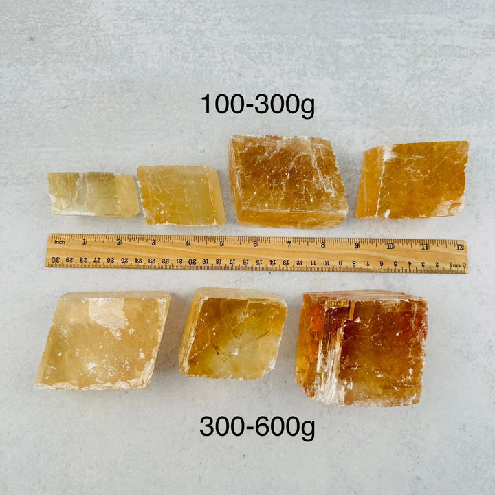 Transparent Gold Yellow Cubic Calcite top Crystal 528g New Find