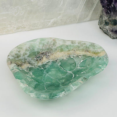 Fluorite Polished Bowl from Mexico displayed as home decor
