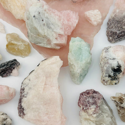 multiple crystals displayed as home decor