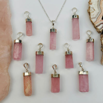 multiple pendants displayed to show the differences in the color shades and sizes 