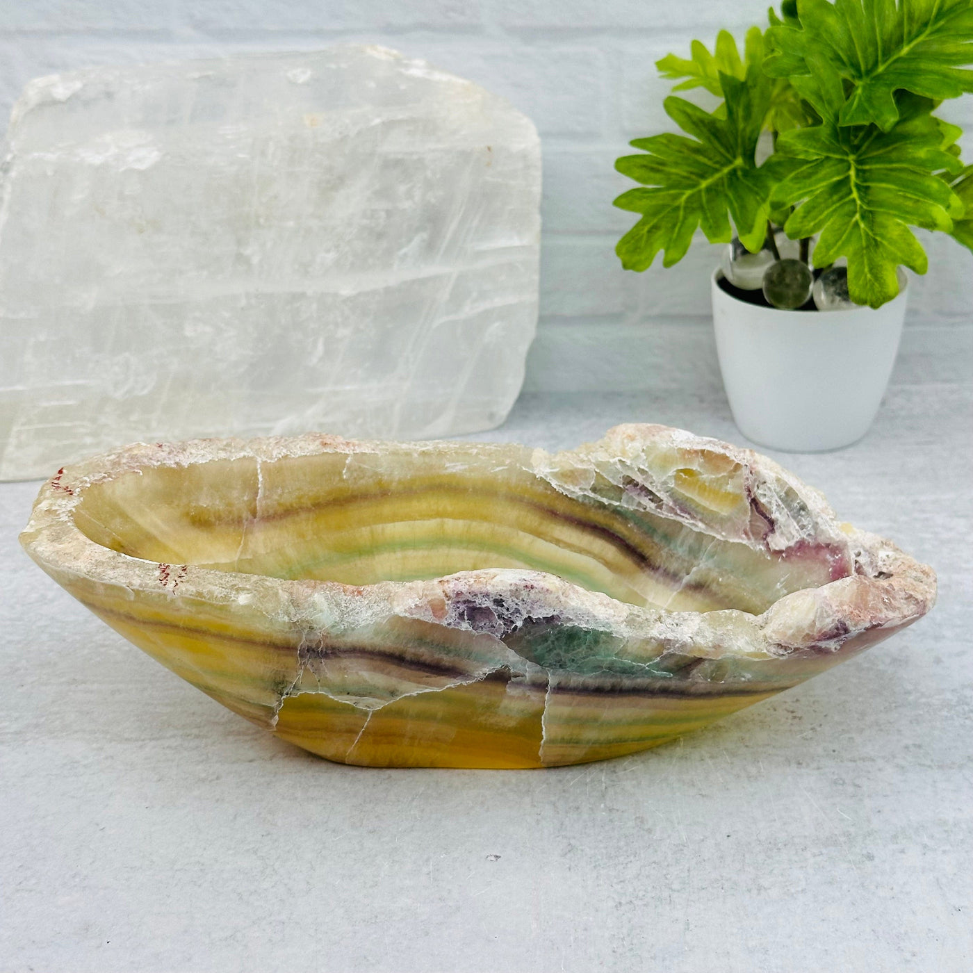 Fluorite Polished Bowl from Mexico displayed as home decor