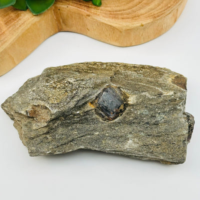 Garnet Crystal in Mica Schist displayed as home decor