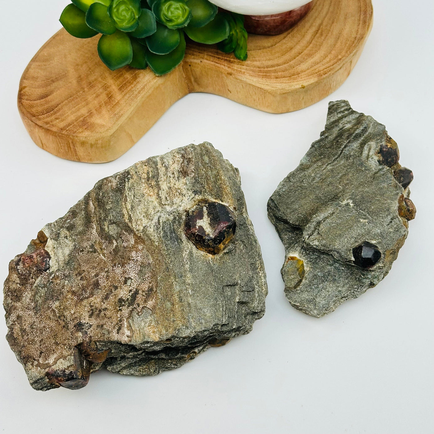 Garnet Crystals in Mica Schist displayed as home decor