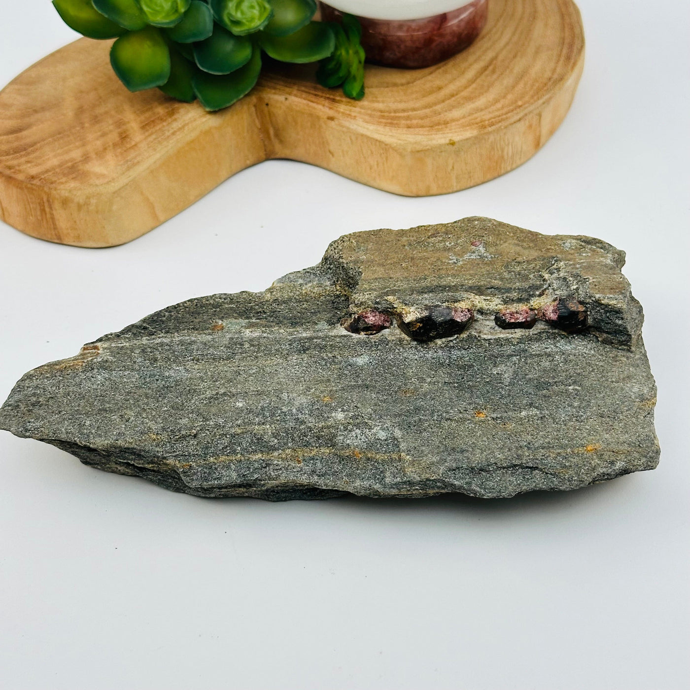 Garnet Crystal in Mica Schist displayed as home decor