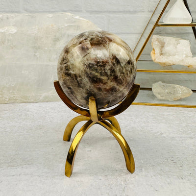 Cream Moonstone Sphere displayed as home decor 