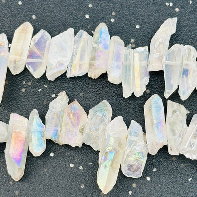 close up on these crystal beads 