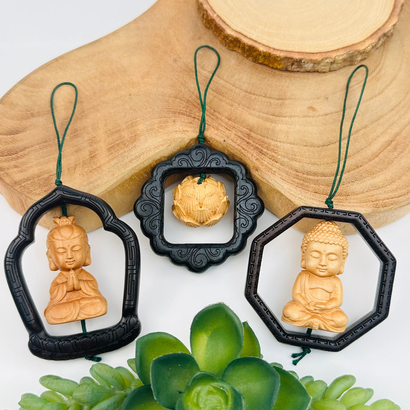 wooden charms displayed s home decor
