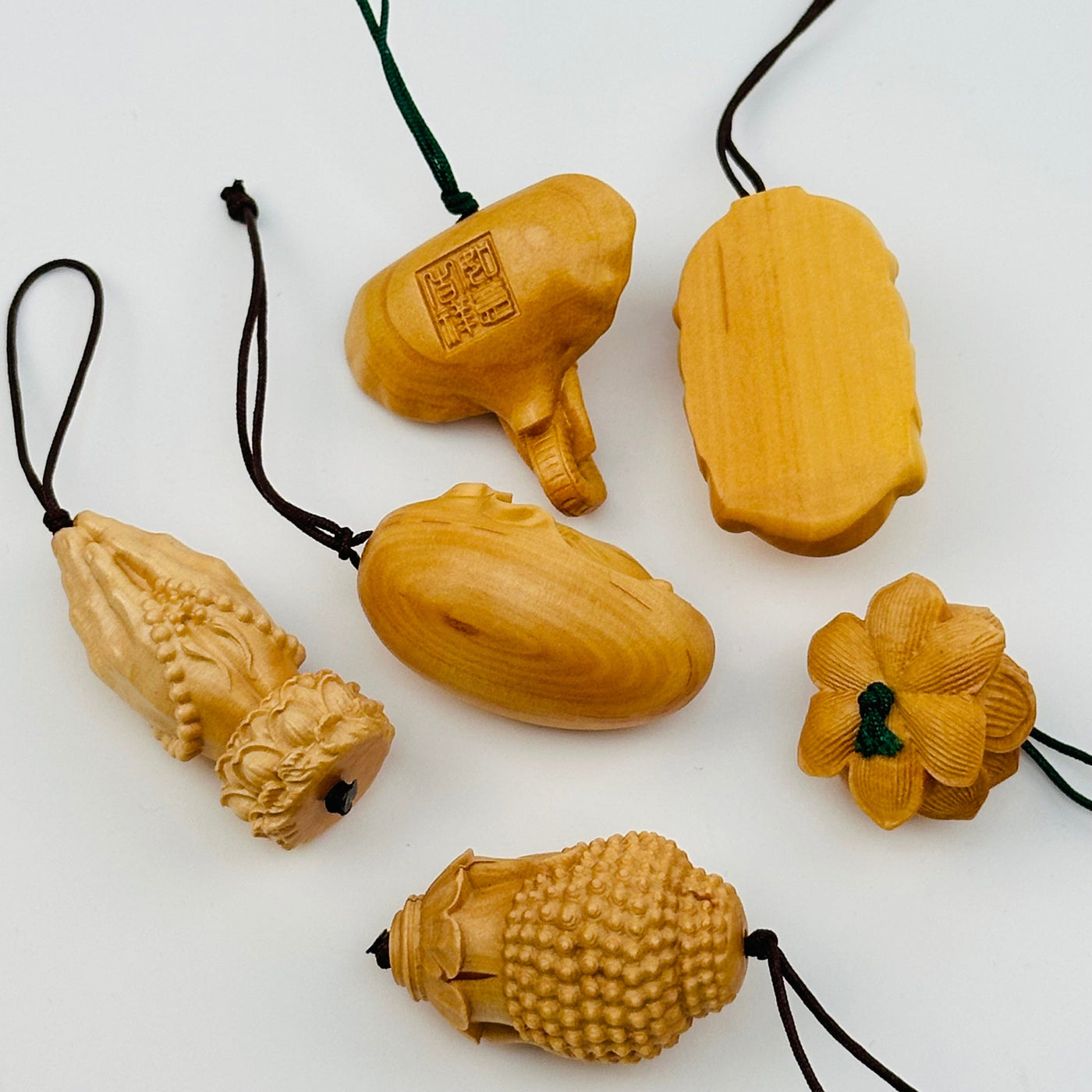 bottom side of the wooden charms 