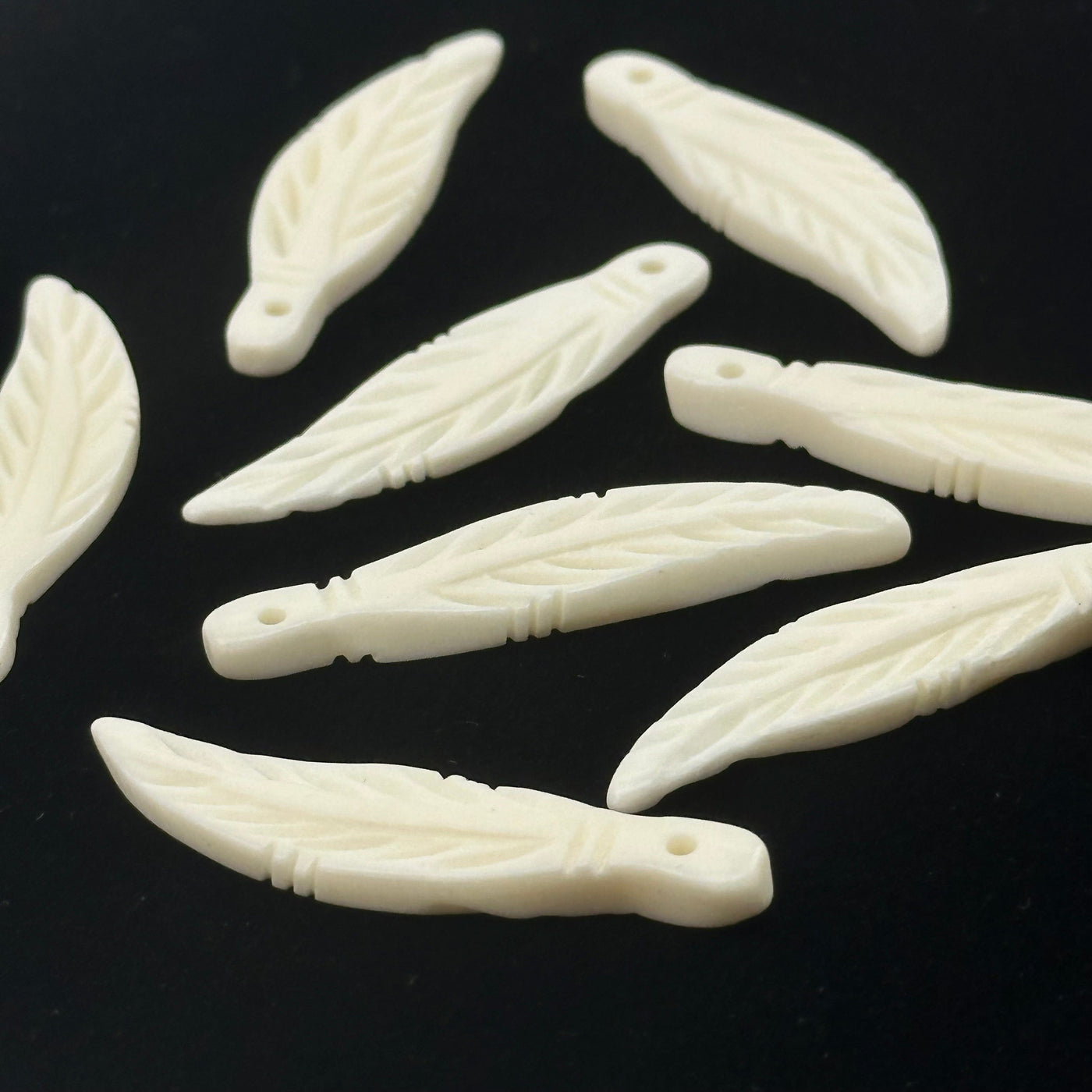 side view of the small beads to show the thickness 