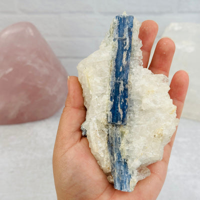 kyanite in hand for size reference 