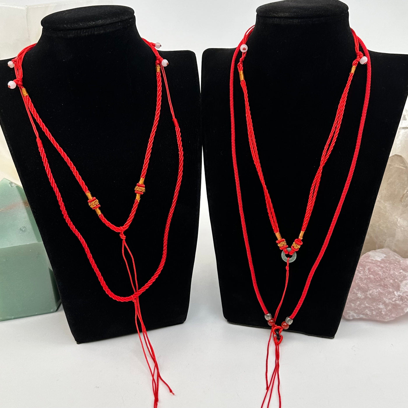 necklace displayed to show how they hang