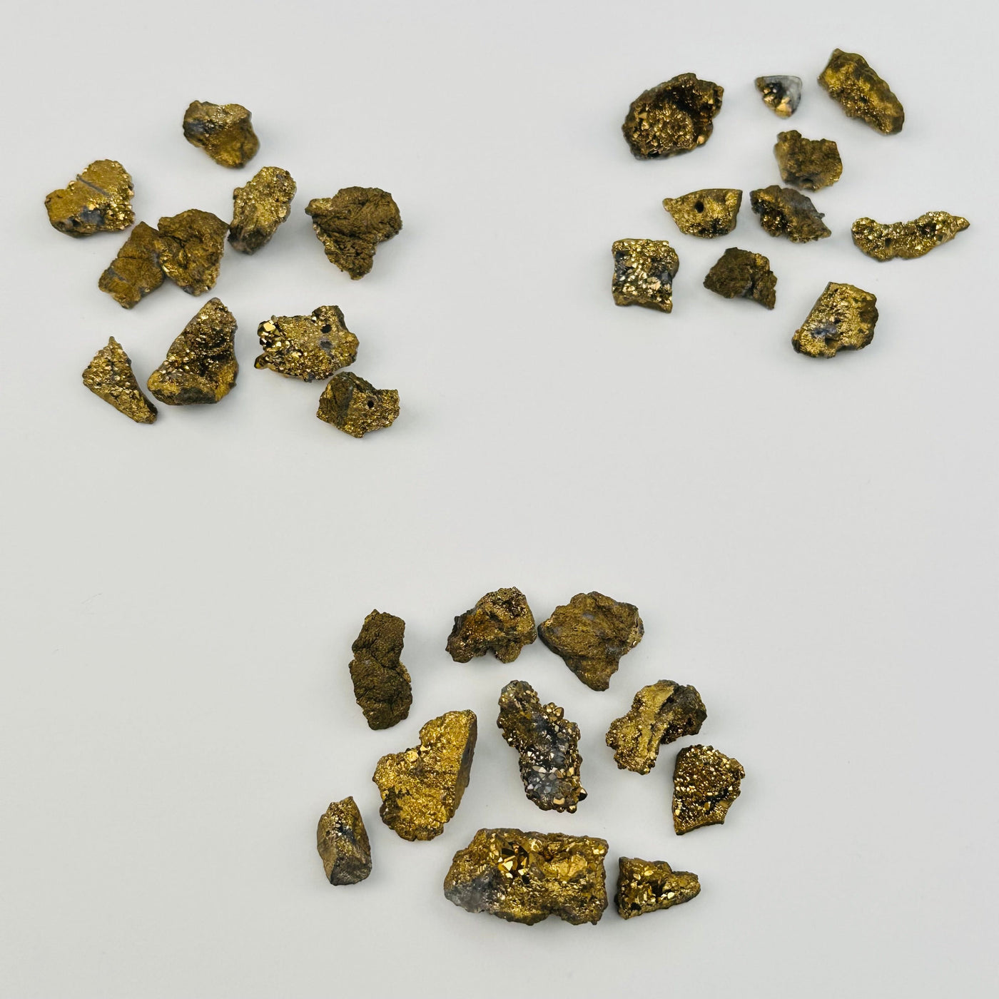 Gold Titanium Freeform Druzy Drilled Bead - 10pcs -