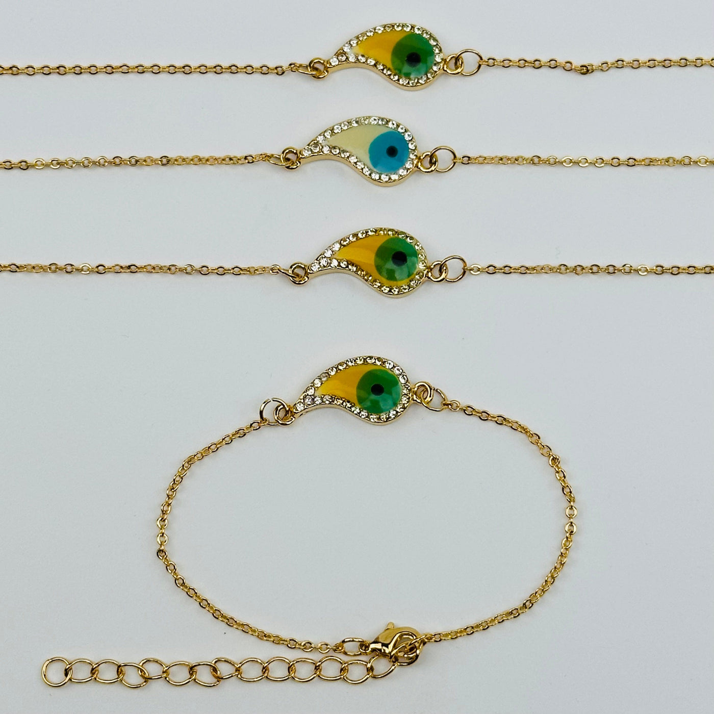 multiple bracelets displayed to show the differences in the color shades 