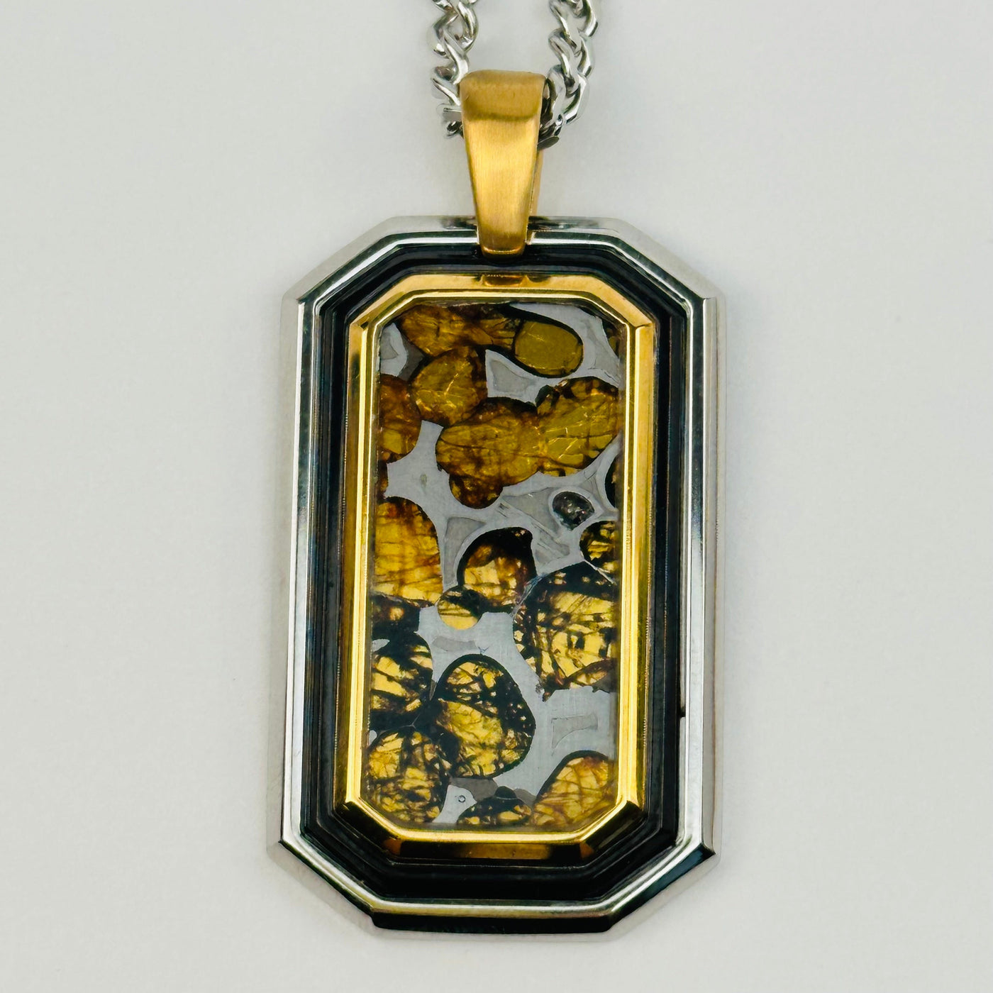 Sericho Pallasaite Meteorite Crystal pendant